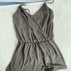 Black stain wrap spaghetti strapped tank top